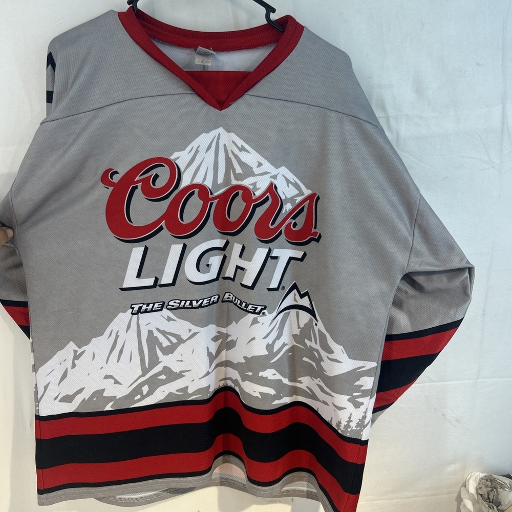 Vintage OT Sports Men's Coors Light The Silver Bullet Hockey Jersey USA